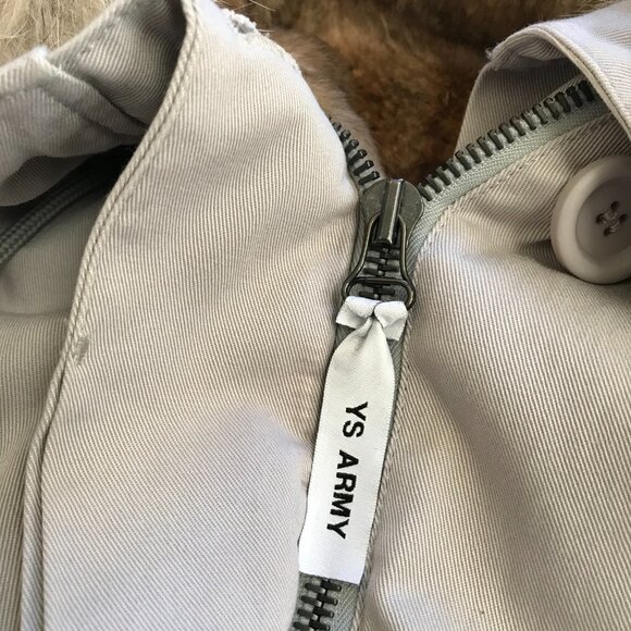 Yves Salomon YS Army Parka Coat Womens 42 XL Gray Fur Lined Waterproof Jacket - Picture 5 of 15